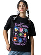 Bewakoof Heavy Duty 1.0 Official Disney Merchandise Inside Out Women Graphic Print Oversized Fit Half Sleeve Round Neck Terry T-