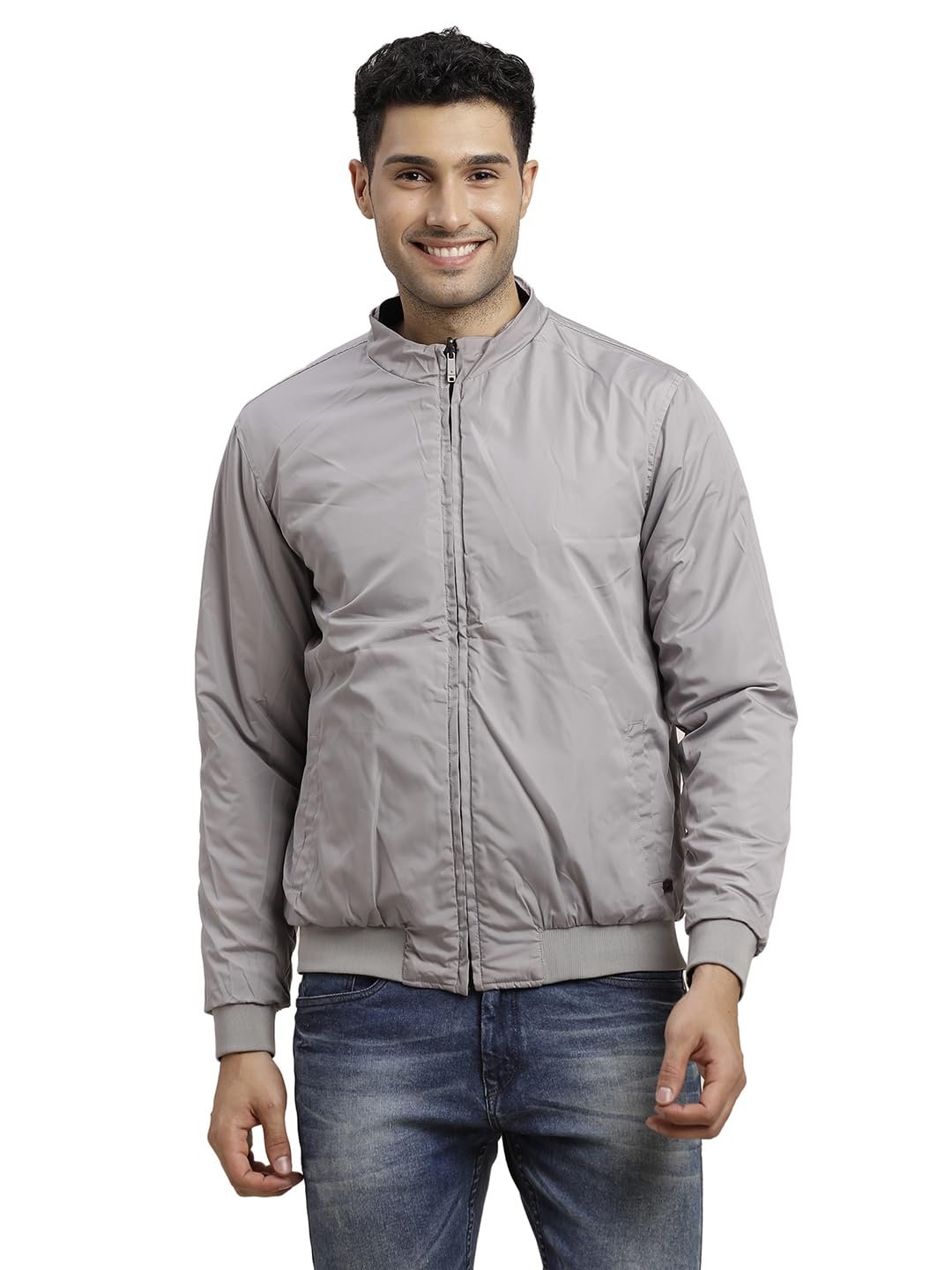 Turtle Men Polyster Solid Regular Fit Full Sleeve Black & Grey Reversible Windcheater Jacket