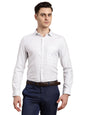 Turtle Men 100% Cotton White Check Slim Fit Formal Shirt