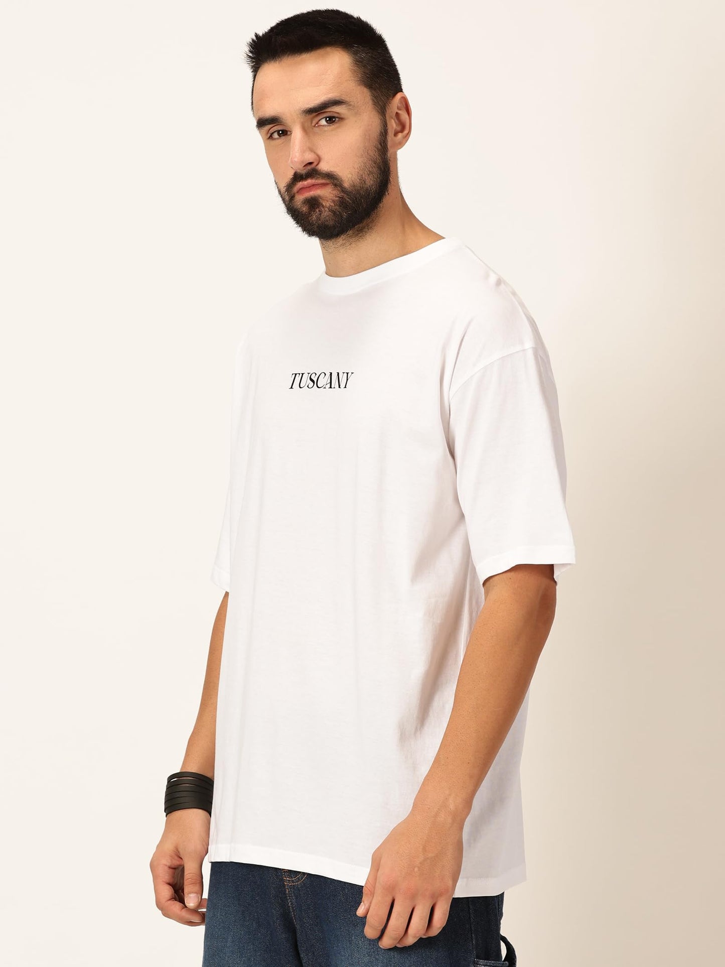 Thomas Scott Mens Oversized Fit T-Shirt (TSKOversized_White Tuscany