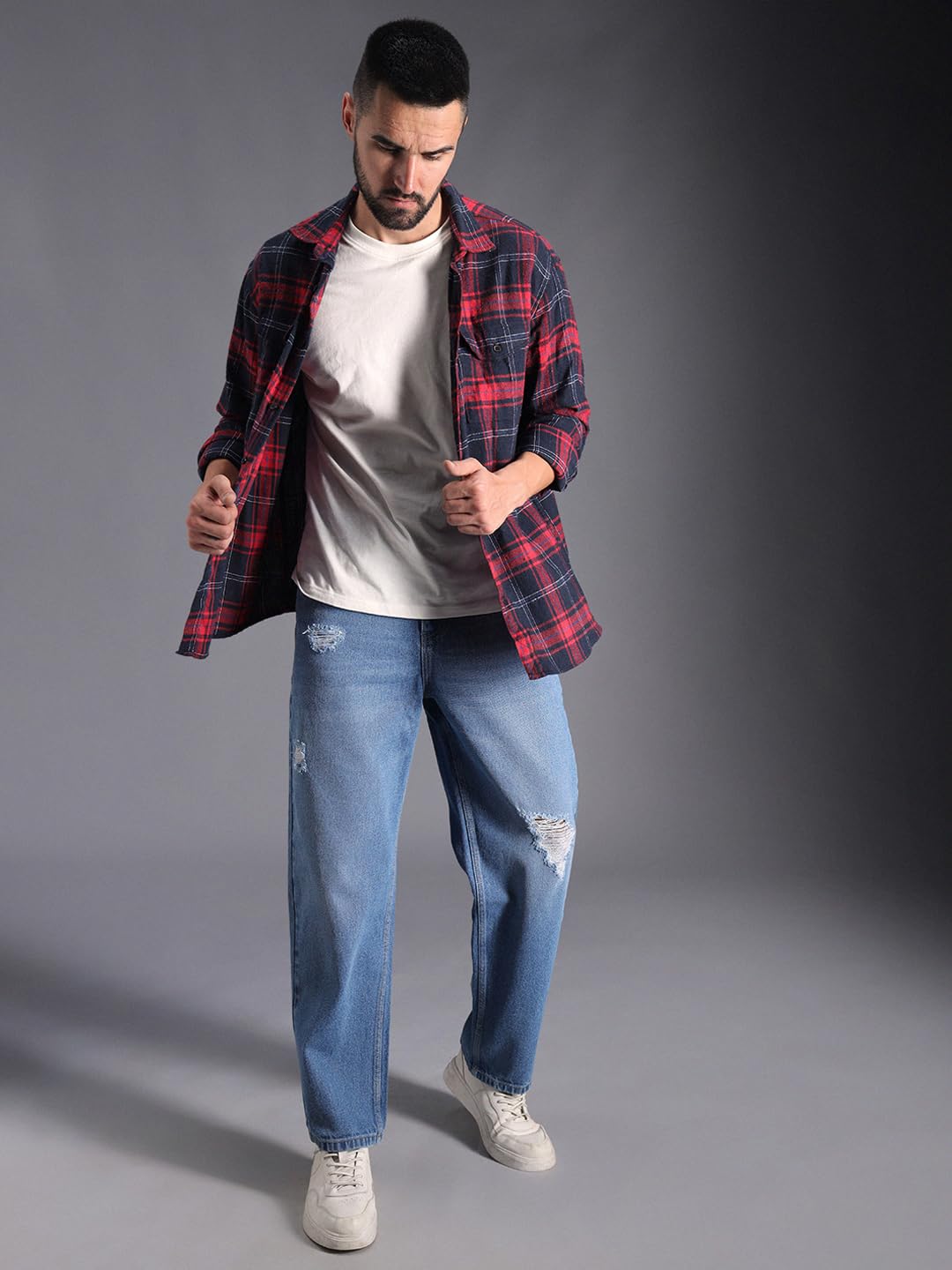High Star Men Straight Fit Clean Look Light Fade Cotton Jeans