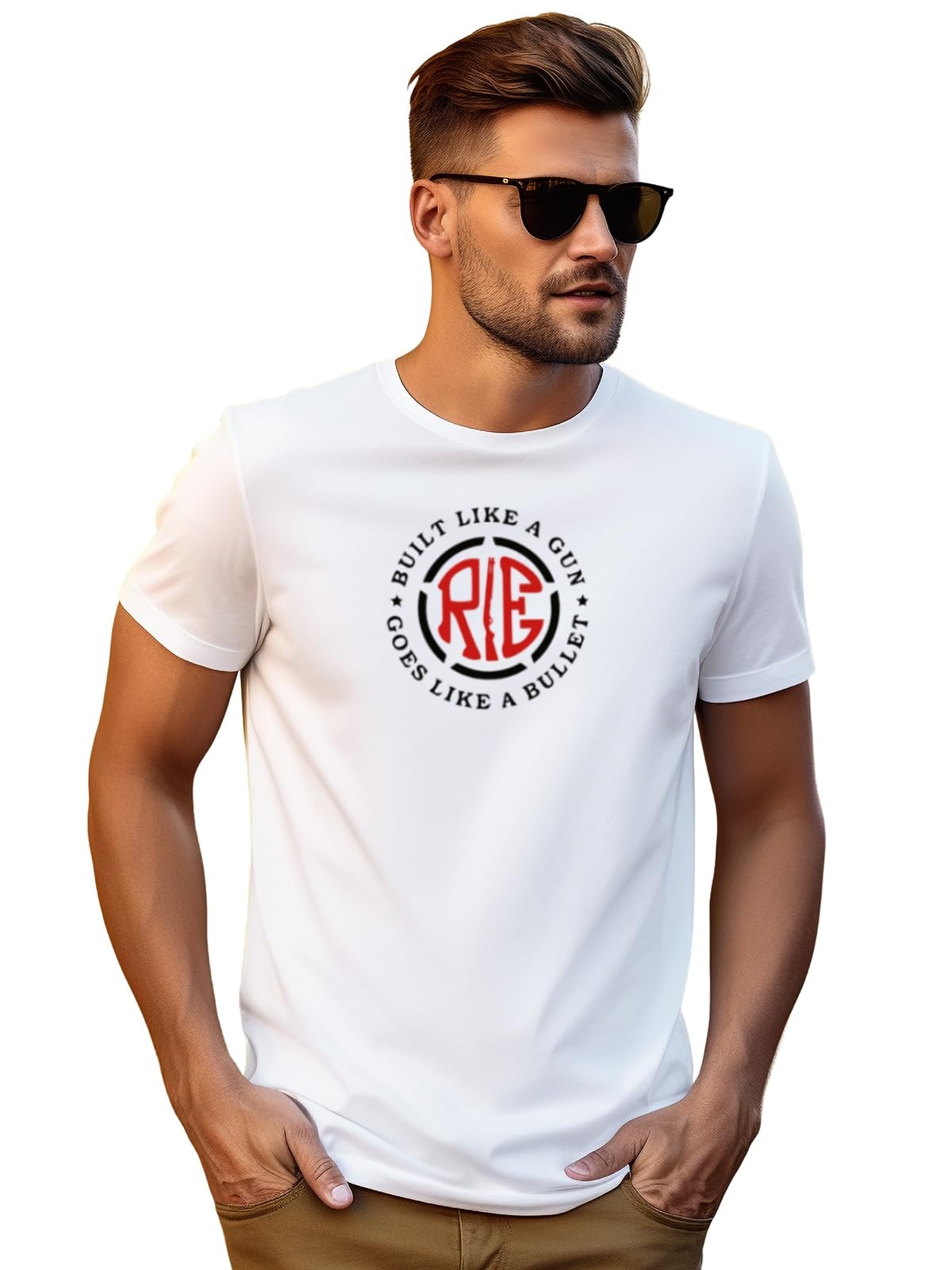ADRO Tshirt for Men | Printed T Shirt for Men | 100% Cotton T-Shirt |Printed T Shirt | T-Shirts | RN24-BUL-WH-L White