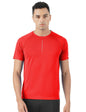 PUMPD Mens Solid Regular Fit T-Shirt (PUMSS23MTS-031_Red Blaze