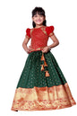 White Button GirlS Pattu Pavadai Readymade Lehenga Choli For Girls Dress
