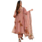 GoSriKi Women's Organza Printed Anarkali Kurta with Pant & Dupatta