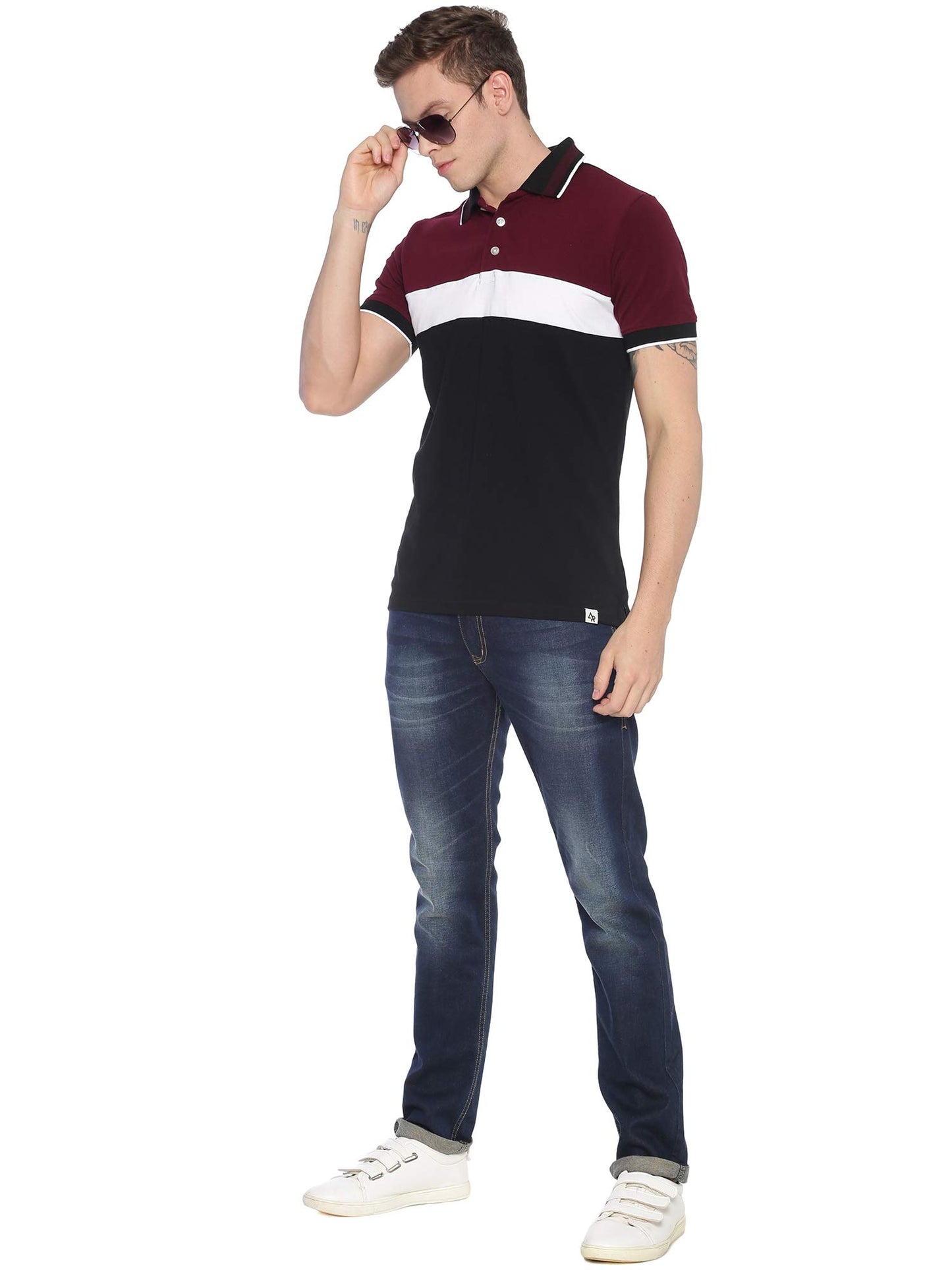 ADRO Premium Men's Regular Fit Polo T-Shirt (Burgundy)
