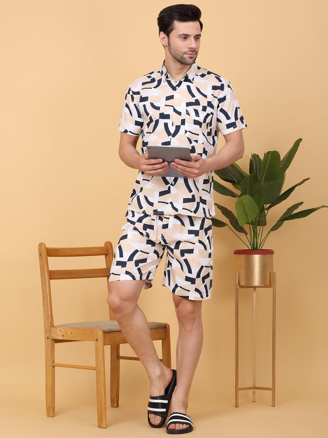 Sweet Dreams Men Printed Shorts Set