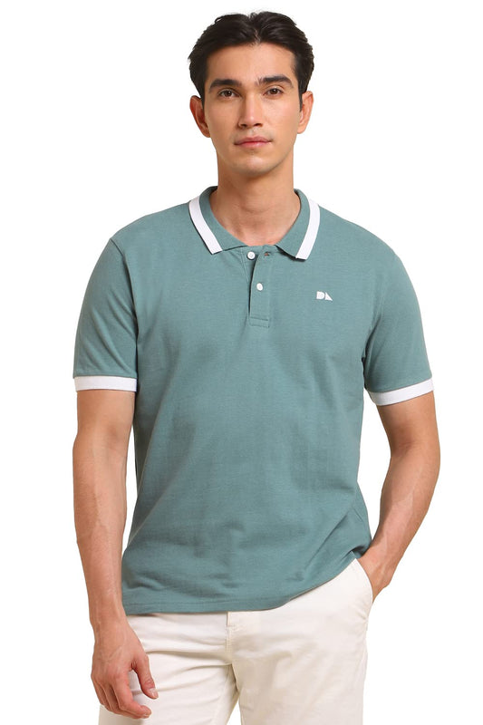 Dennis Lingo MenS Slim Fit Green Polo T-Shirt