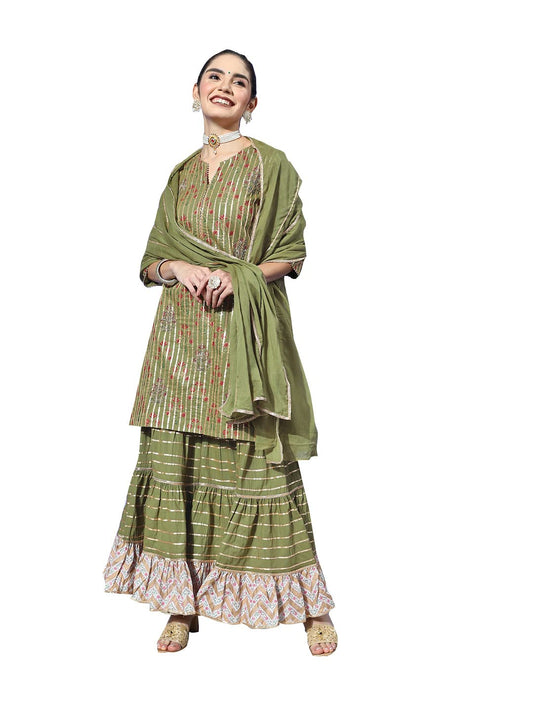 ishin Cotton Blend Women Salwar Suit Set