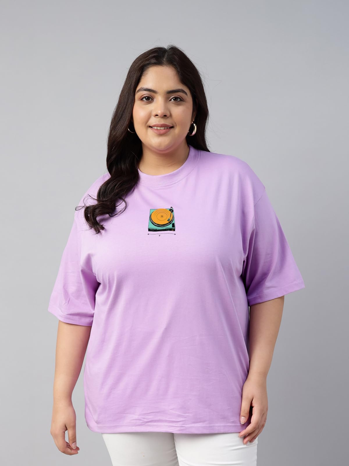 Juneberry 100% Pure Cotton Oversized Fit Latest & Trendy All Over Prints Half Sleeve Plus Size T-Shirt For Women & Girls (Ps_Jbb