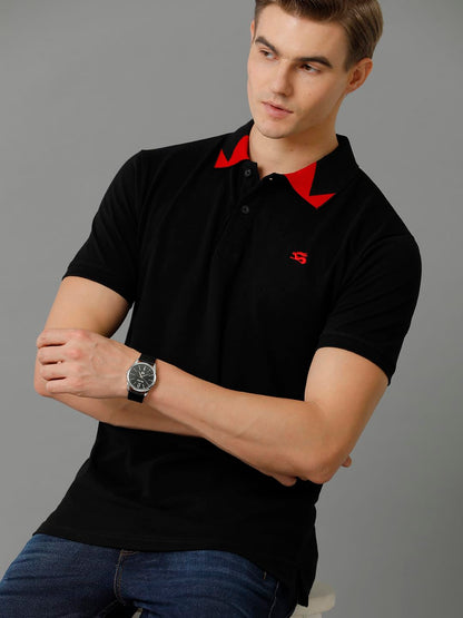 ADRO Premium Cotton Polo for Men (PN23-H-PLN-BL_Black)