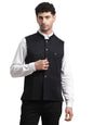 Turtle Men Terry Rayon Black Nehru Jacket