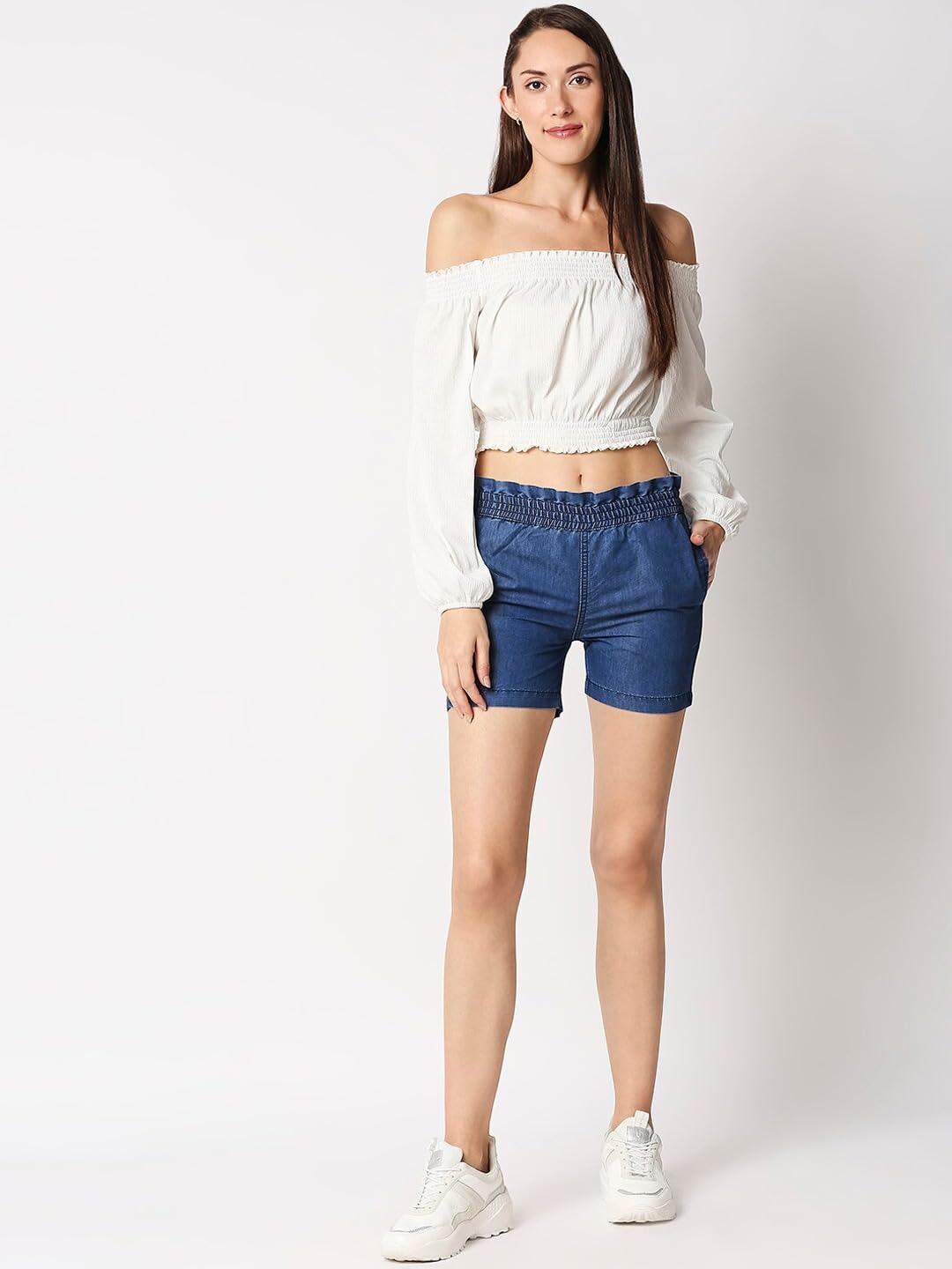 High Star WomenS Regular Shorts (Wdshort778_D_Blue