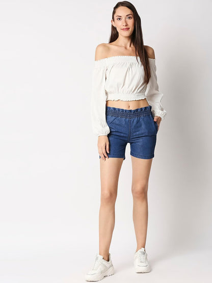 High Star WomenS Regular Shorts (Wdshort778_D_Blue
