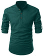 Finivo Fashion MenS Cotton Blend Solid Full Sleeve Short Kurta Shirt Dark Green