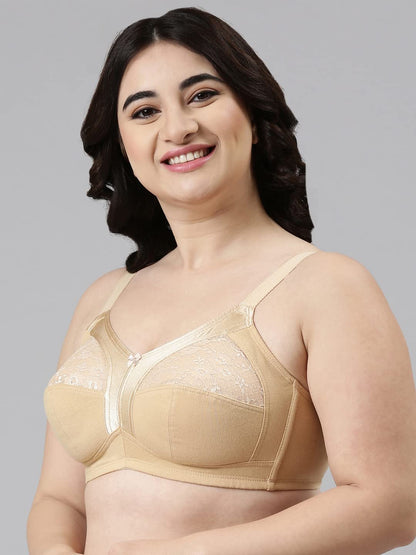 Enamor A014 Super Contouring M-Frame Full Support Bra - Supima Cotton, Non-Padded, Wirefree & Full Coverage Skin