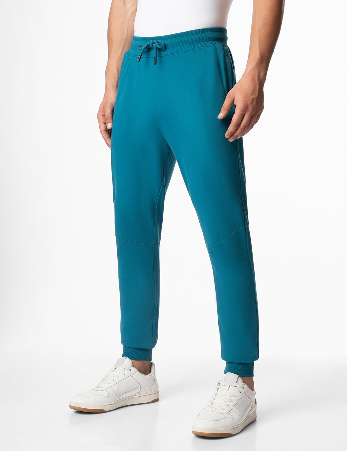 FYLTR Mens Casual Straight Leg Joggers with Stripe Tape Detail - Elasticated Waist with Drawstring | Zip Pockets | Solid Color