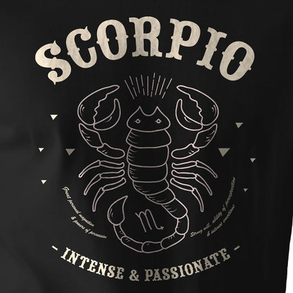 Peppyzone Mens Regular Fit T-Shirt (PZ-ZodiacScorpio6010_Black
