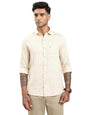 Turtle Men Beige Slim Fit Printed Pure Cotton Casual Shirt