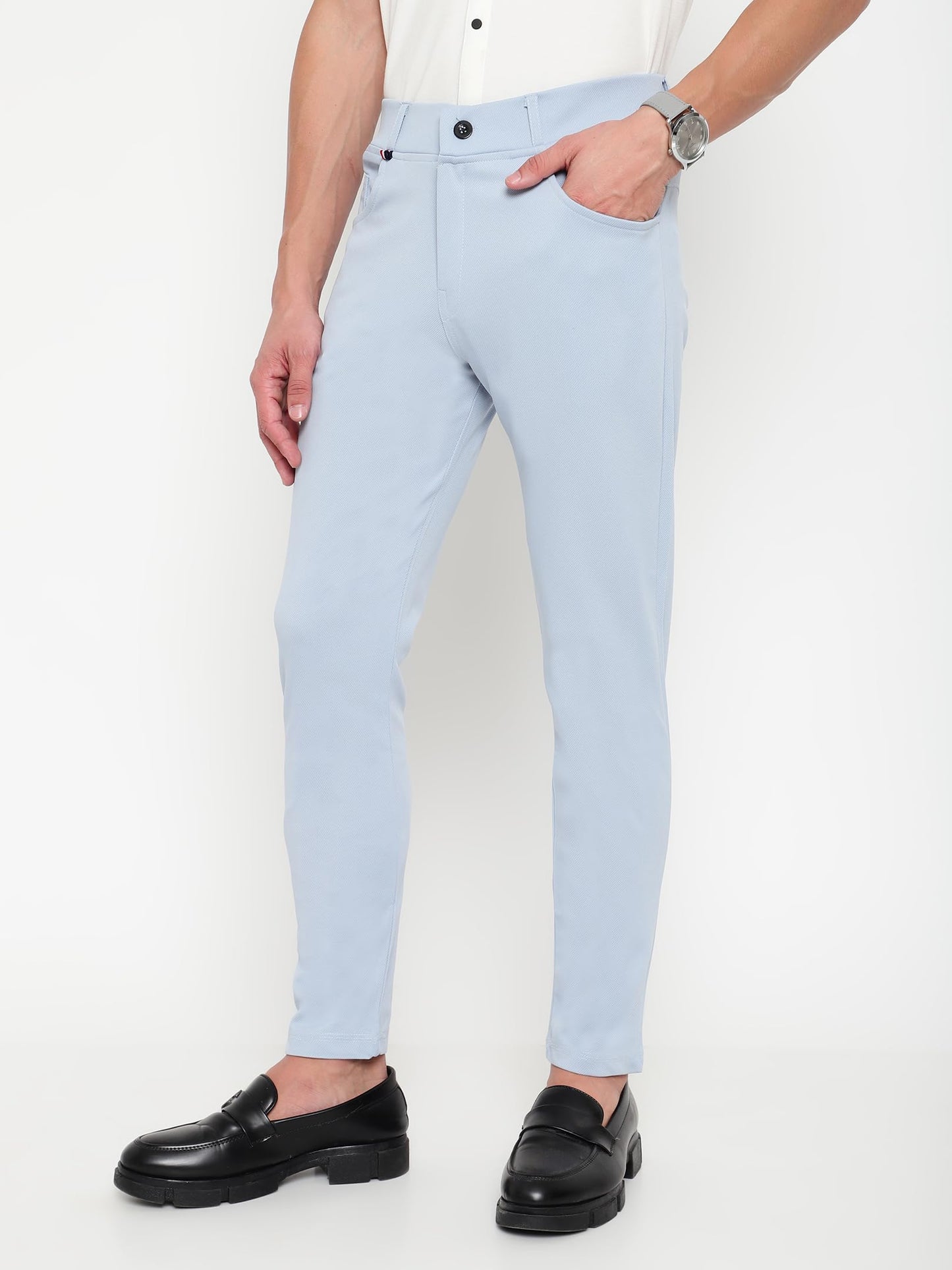 AVANOVA Regular Casual Mens Formal Trouser Pant 120_Sky Blue