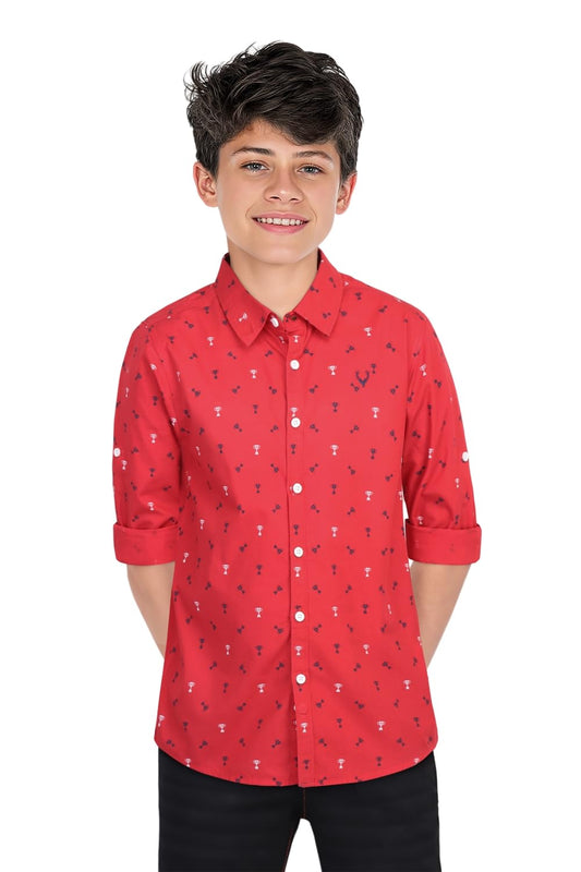 Allen Solly Boys Slim Fit Printed Casual Cotton Full Sleeve T-Shirt