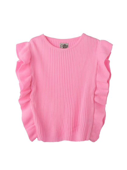 The Souled Store Solids: Baby Pink Girls and Baby Girls Sleeveless Sweaters Girls Knit Sweaters for Kids Childrens Pullover Ca