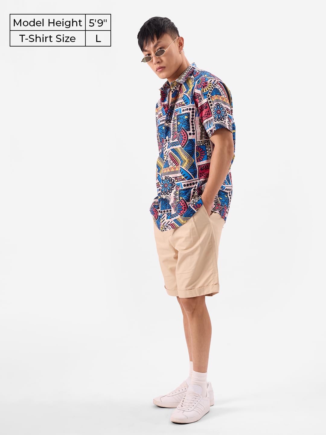 The Souled Store Enigma Men and Boys Short Sleeves Collared Neck Button Front All Over Printed Cotton Holiday Shirts