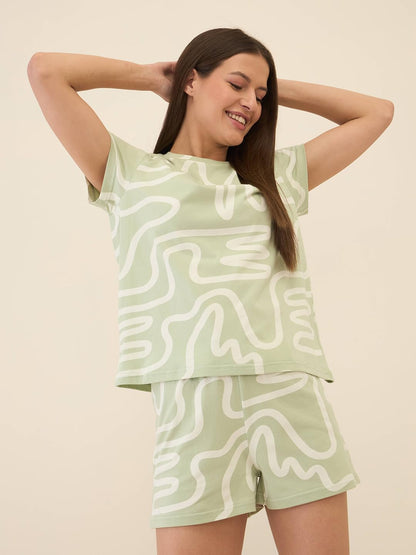 Sweet Dreams Women Printed Shorts Set