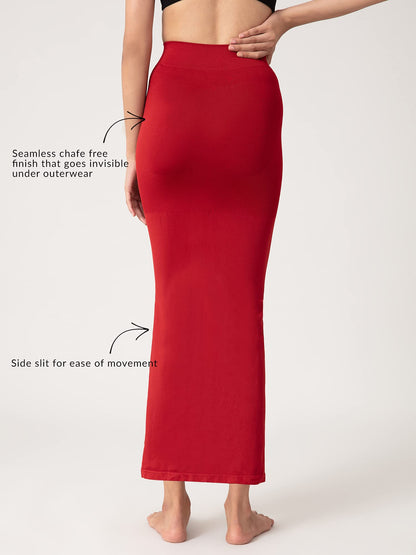 NYKD Seamless Spandex Saree Shapewear for Women PetticoatPeticote Saree Shapewear, NYSH01, Red(Dalhia)