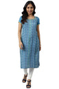 Aurelia Women Viscose Rayon Seaport Dobby Floral Yarn Dyed Straight Kurta