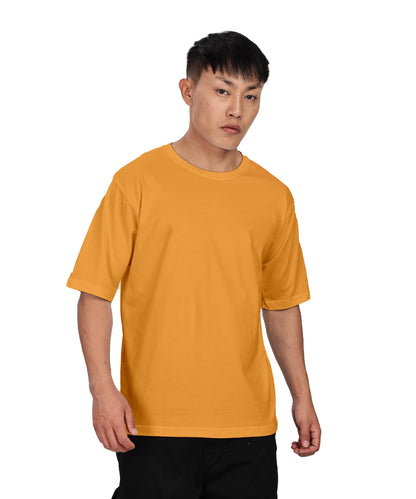 SHODOX Mens 100% Cotton Relaxed Fit Half Sleeve Tshirt for Men Drop Shoulder Front and Back Solid Round Neck T-Shirts (Pack of 1