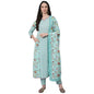anubhutee Women's Cotton Blend Kurta Trouser with Dupatta Set
