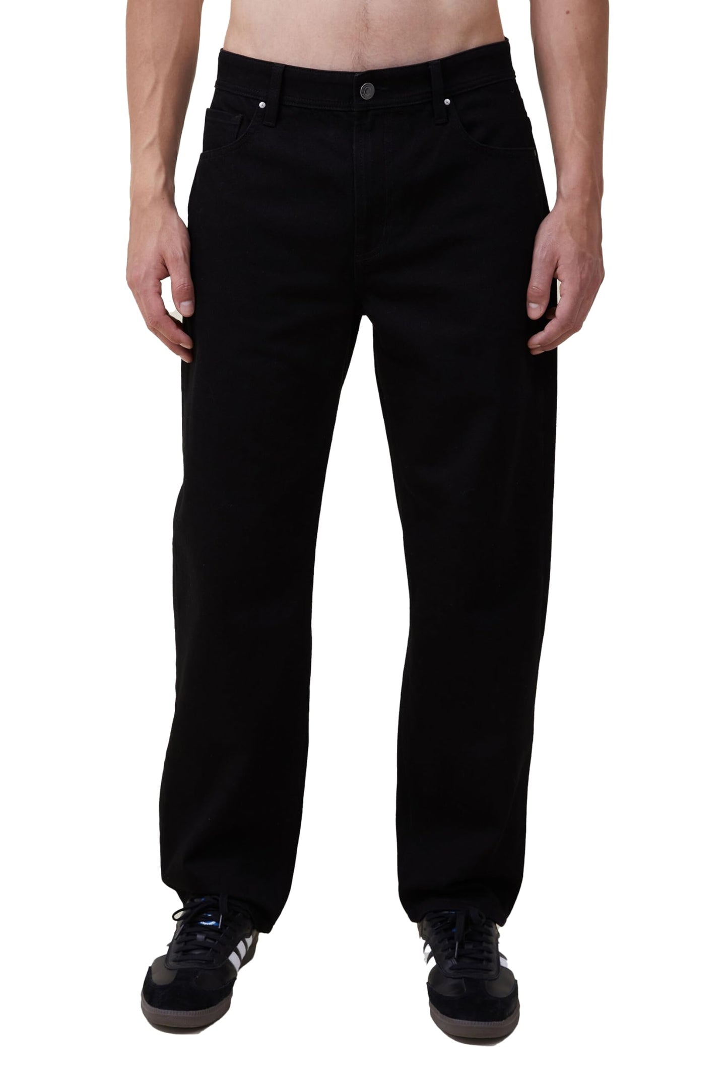 Kotty MenS Regular Mid Rise Black Jeans