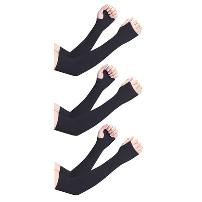 Xjarvis Men & Women Uv Protection Hand Sleeves With Thumb Hole Arm Sleeves For Unisex Sun Protection Sleeves For Running, Cricke