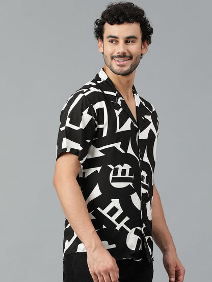 Kotty MenS Fashionable/Casual Printed Spread Collar & Premium Fabric & Stylish & Comfortable Casual Wear Shirt(Multicolor,L)