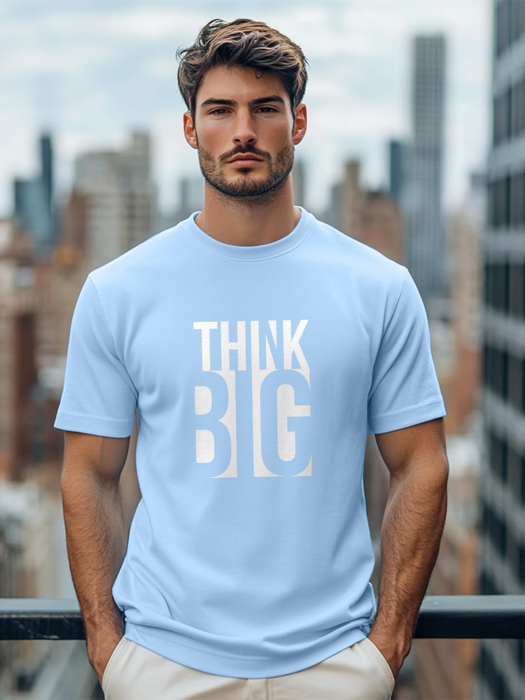 Nobero MenS Graphic Print Regular Fit T-Shirt (1M-Twts-C1298_Black/Aloe Green/Powder Blue/Wine Red