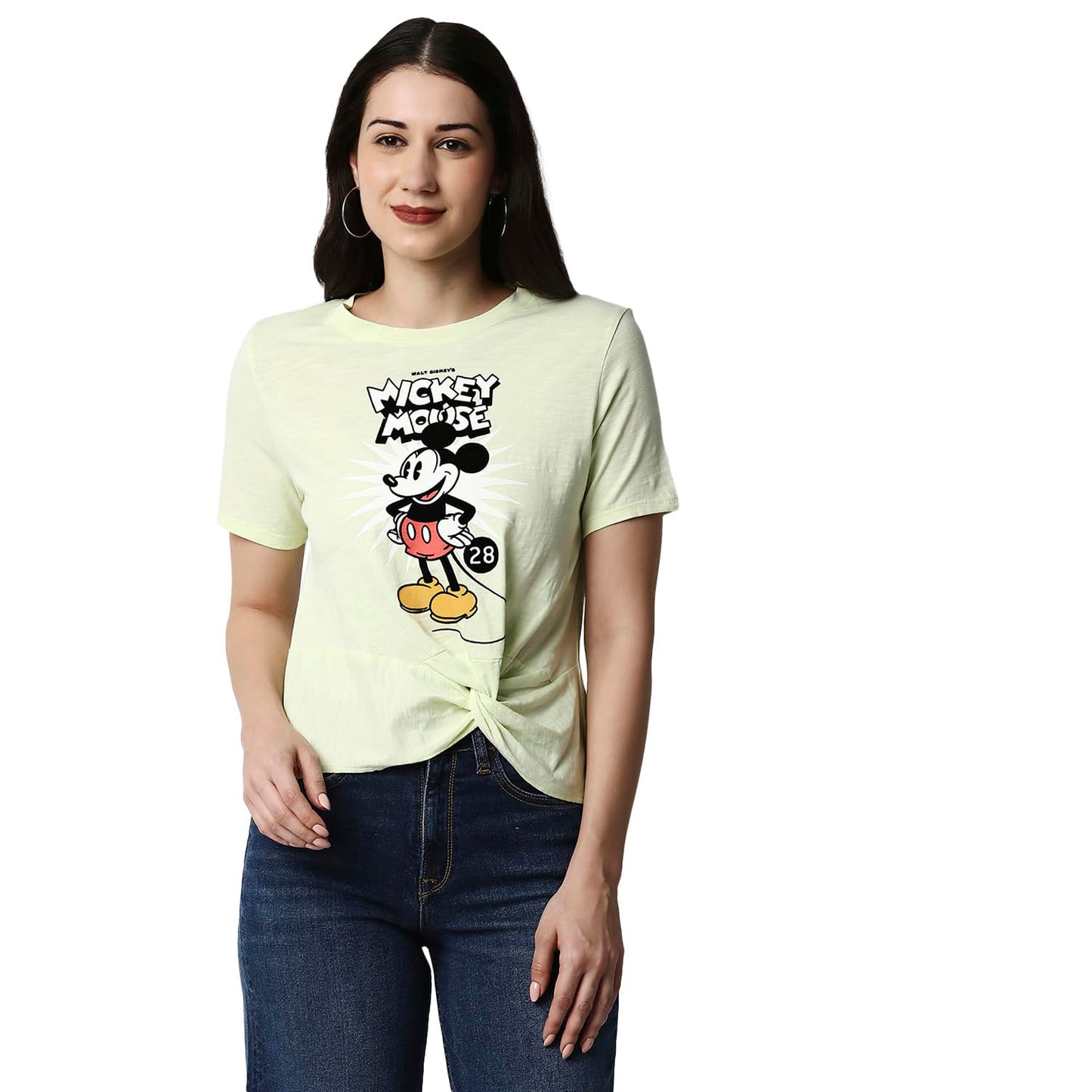 Pepe Jeans Graphic Cotton Round Neck Womens T-Shirt (Yellow, Extra Large)