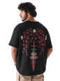 The Souled Store Official House of The Dragon: Family Tree Men and Boys Round Neck Short Sleeve Black Graphic Print Oversized Fi
