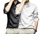 Deelmo Combo Of MenS Stylish Solid Satin Casual Shirt For Men Full Sleeves| Poly Satin Silk Shirt Pack Of 2 Black-White