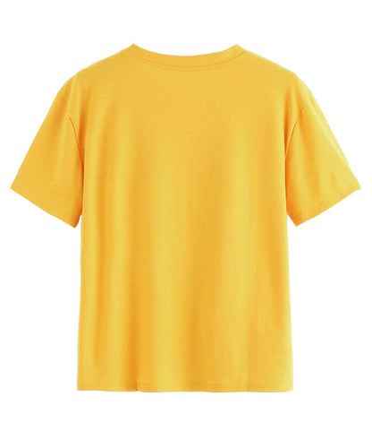 Fabricorn Plain Printed Cotton Tshirt For Women (Mustard Yellow, X-Large)