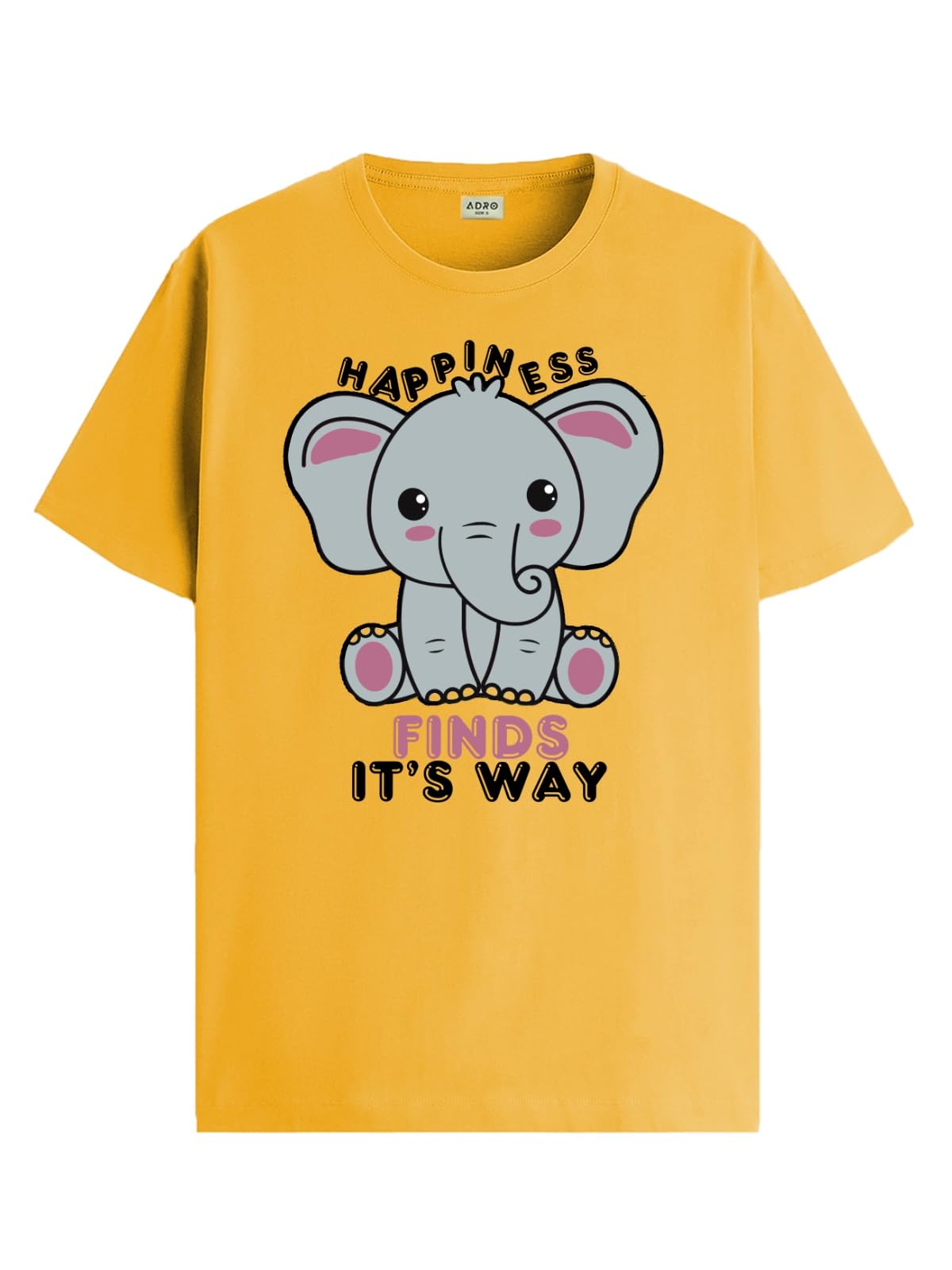 ADRO T Shirts for Boys & Girls | Elephant Printed T-Shirt | Ages 3-14 | 100% Cotton Round Neck Tshirt for Boys |KRN-L2-FINDS-MU-