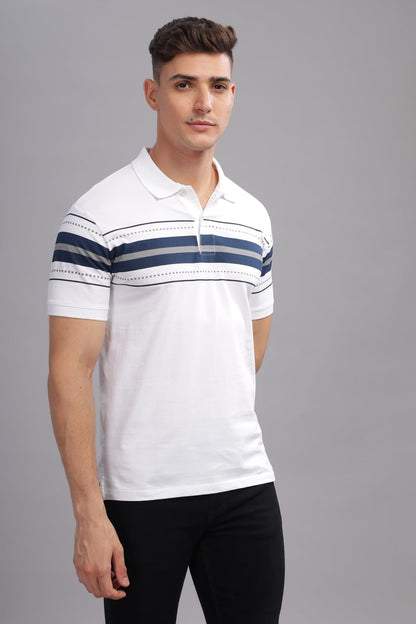 ADRO Regular Fit Polo T-Shirt for Men| Printed Polo T-Shirt | Cotton Polo T Shirt Also in Plus Size|Pnop24-L1-Whnbgr