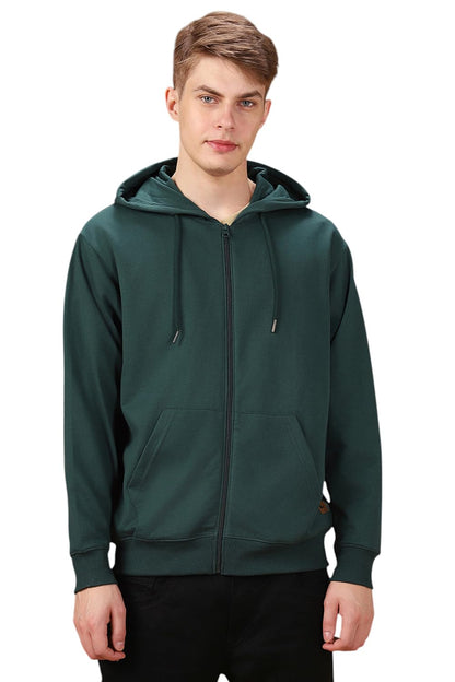 Dennis Lingo Men Solid Polycotton Regular Fit Full Sleeves Front-Open Sweatshirts Blue
