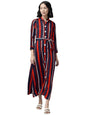 Aarika Women's Cotton Blend A-Line Ankle Length Dress (SP-DR-AW-522_Multi Multicolour