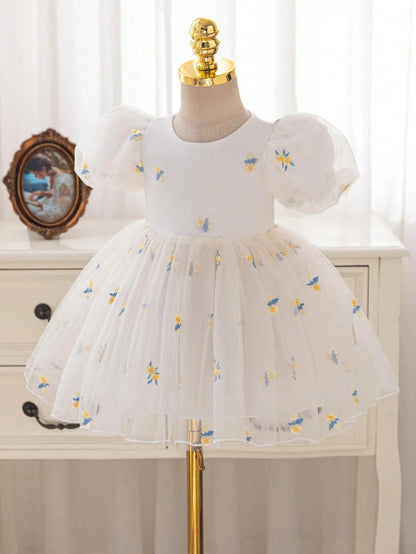 TAGAS Toddler Girls Ruffle Trim Bow Front Dress| Girls Dress | Party Dress for Girls |