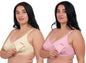Fabme WomenS Cotton Wire Free Casual Nursing Bra (Pack Of 2) (Po2-Br_14_Skin, Pink