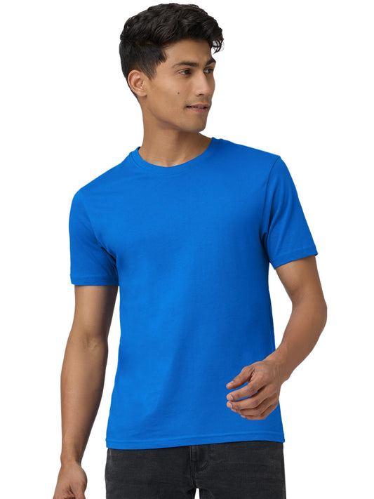 XYXX Mens Solid Regular Fit T-Shirt (XY_CR15_Tshirt_1_Medium Blue