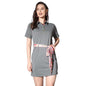 Greciilooks Weatern Dress For Women| Lycra Solid Body Con Dresses For Girls| Short Sleeve Polo Dress| Western Dress With Belt |