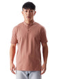 The Souled Store Solids: Desert Rose Mens & Boys Regular Fit Solid Half Sleeve Cotton Pink Mandarin Polos Mens Polos Graphic te