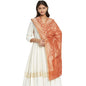 Fabindia Orange Cotton Silk Woven Dupatta (2.5M X 92Cm)